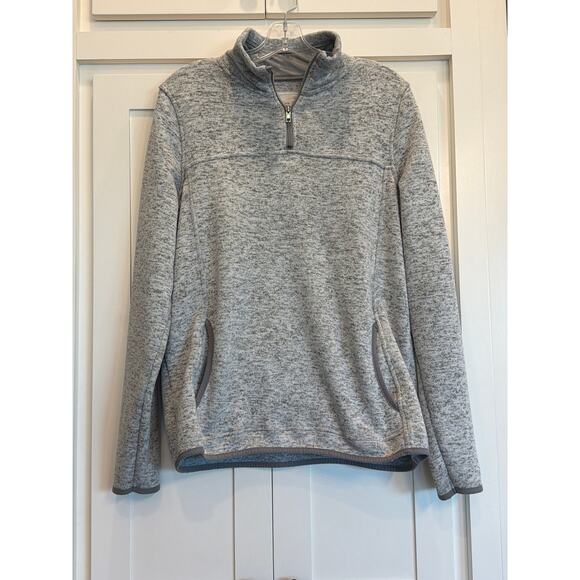 Thread + Supply  heathered gray 1/4 zip mockneck pullover kangaroo pocket XL - Picture 2 of 11